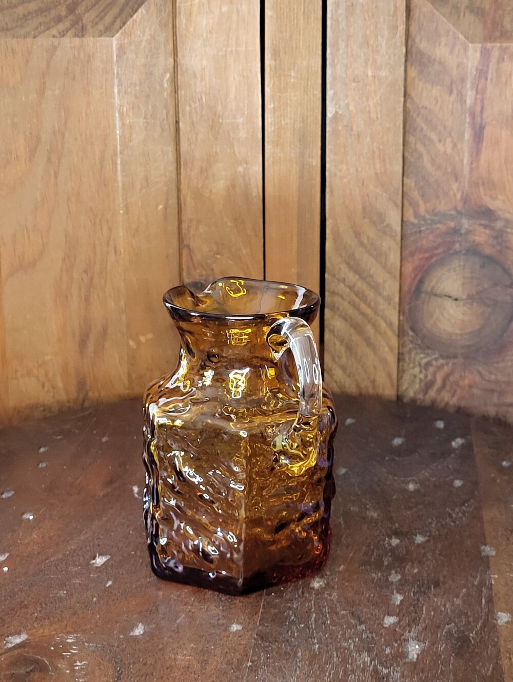 Amber Textured Glass Pitcher - Home Art - Picture 7 of 11